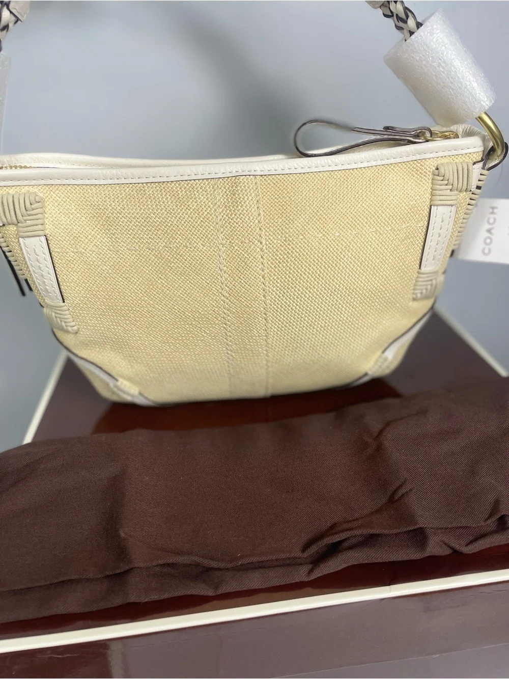 Coach Vintage Soho Angora Straw Hobo Bag NIB w/dustbag
